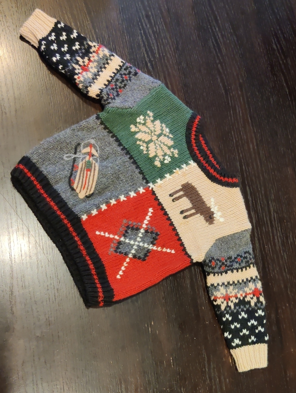 Kid's Patchwork Crewneck Sweater - Winter